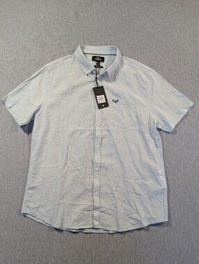 Threadbare Linen Blend Button Shirt Men's XL Sage Green Regular Fit